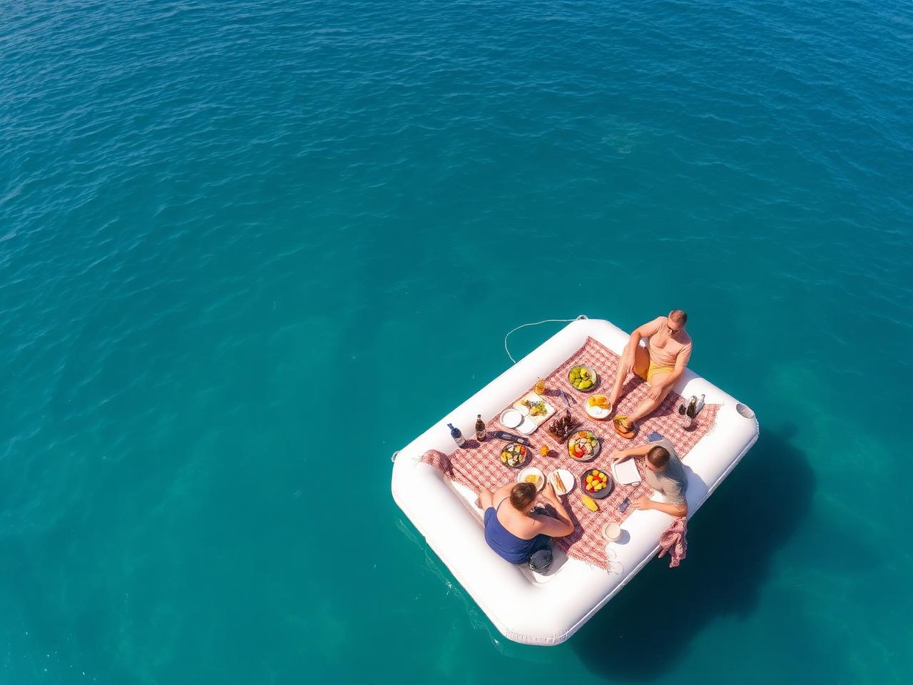 Floating picnic sul lago