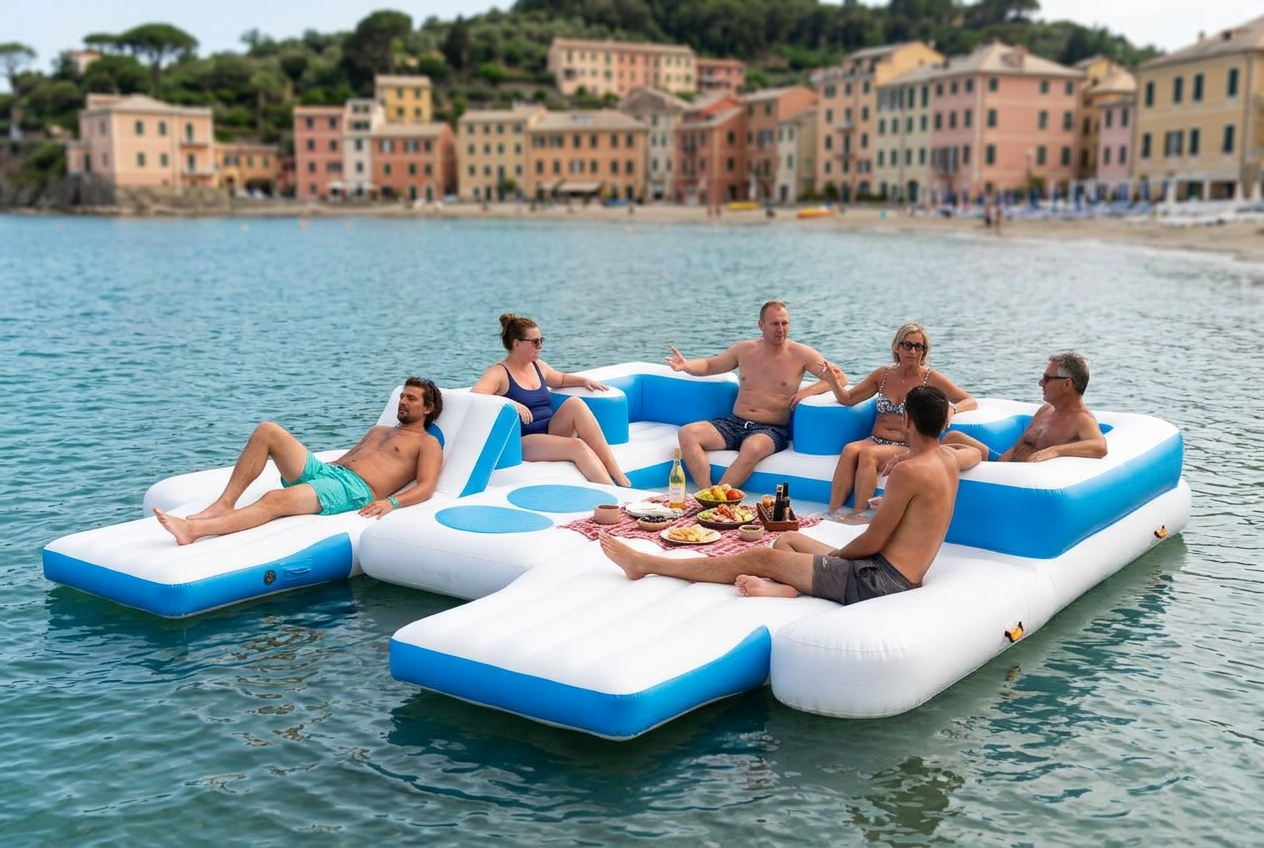 Picnic galleggiante sul mare